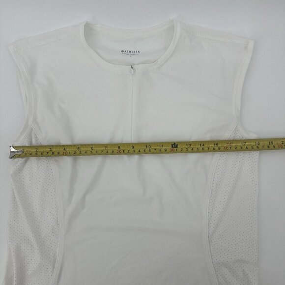 Athleta Pacifica II 1/4 Zip Tank Top White Size Large Athletic Sleeveless - Picture 9 of 10